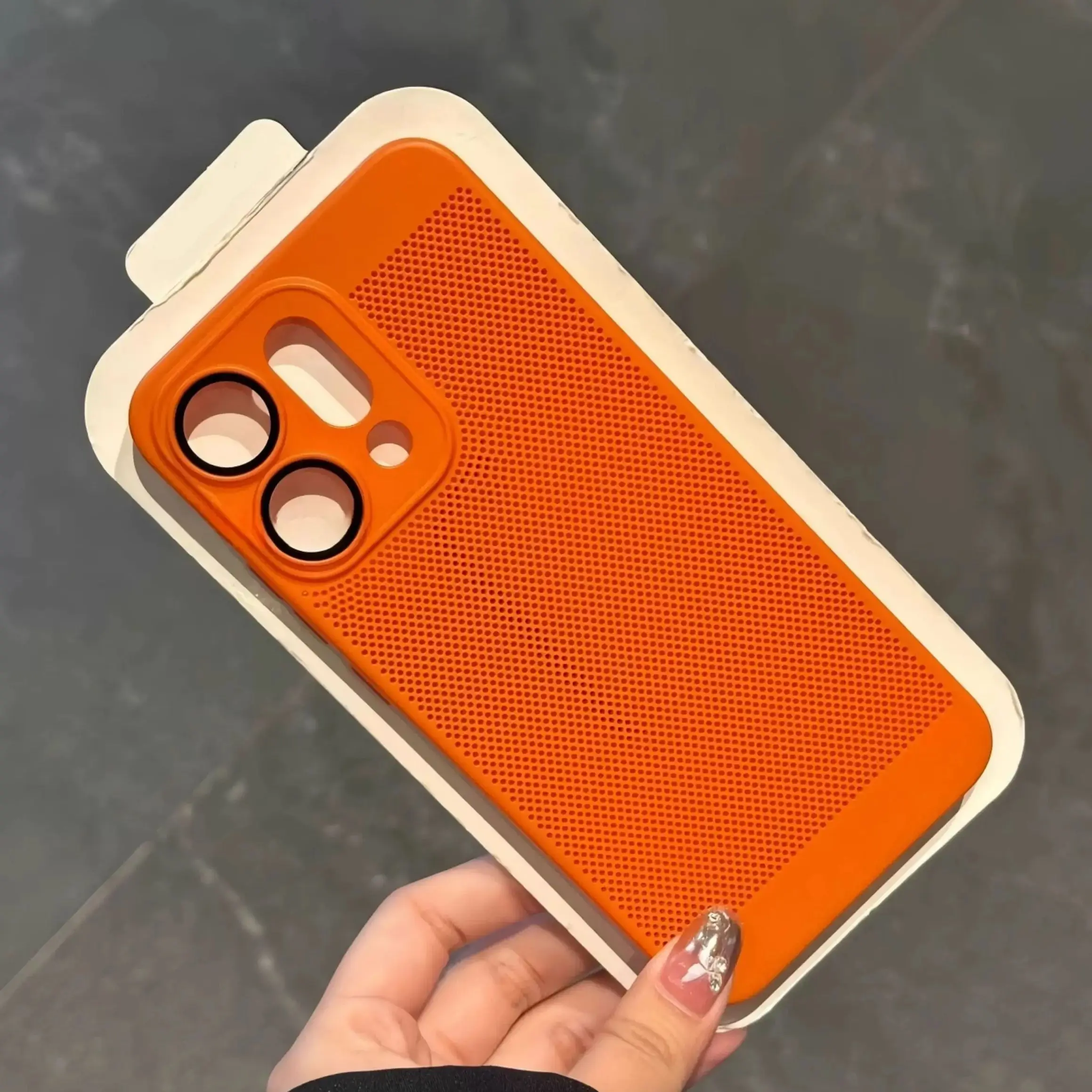Breathable Mesh Thin Cooling Hard Back Case - Solid Color Heat Dissipation Cover
