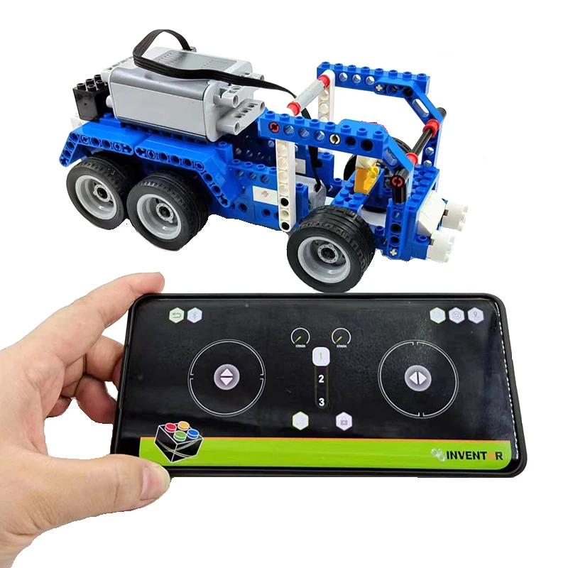 

Diy Technical RC APP Programmable Motor 6-wheeled Truck Train Robot Building Block For 9686 Education Moc Children Brick Toys