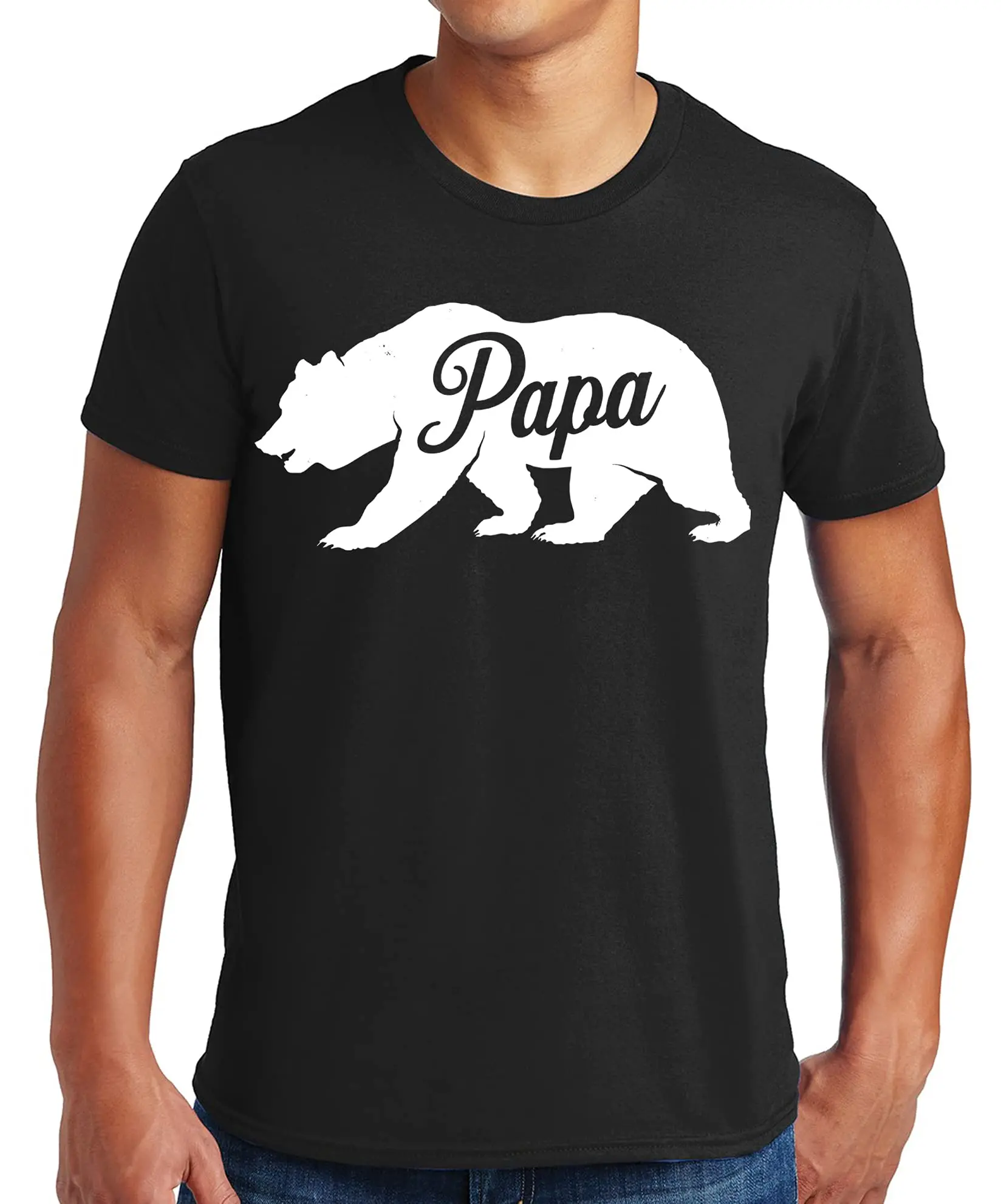 Футболка Papa Bear, забавный День отца, саркастическая семейная футболка с графическим принтом папы, черные большие графические футболки