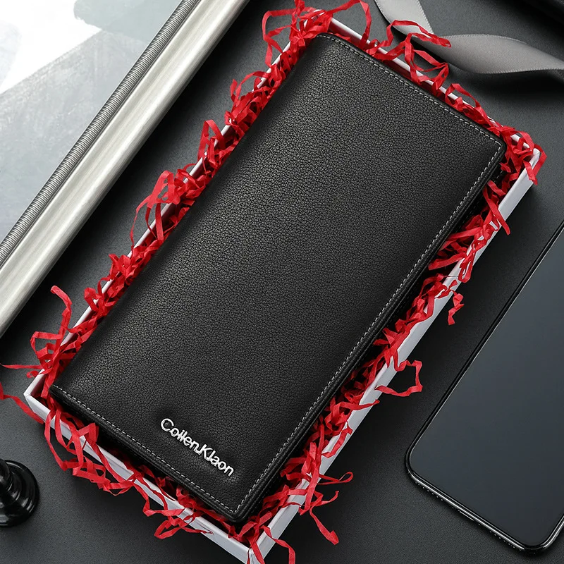 2022 Large men Wallets Name Engraving Hollow Out Long Wallet Fashion Top Quality cow Leather Card Holder Wallet For men