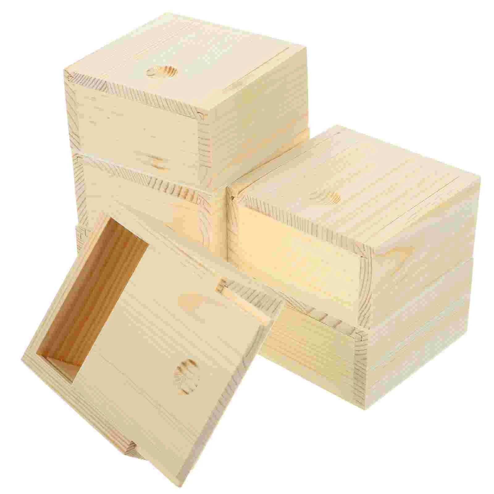 

Handmade Wooden Storage Box Soap Jewelry Container Sliding Cover Storage Box (Khaki)