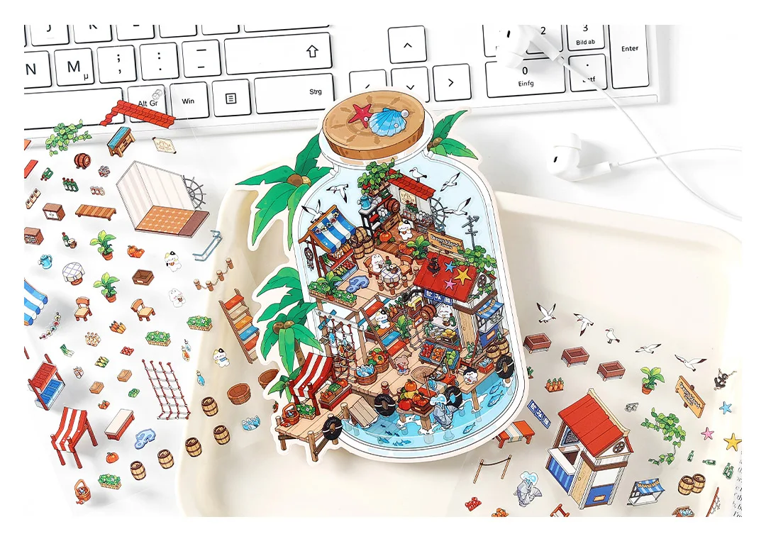 Kawaii Tiefsee Home 3D DIY Landschaft Aufkleber Tasche Hütte Szene Stapeln Einfügen Festival Geburtstagsgeschenk für Kind Kind ﻿ ﻿ – Detail 15