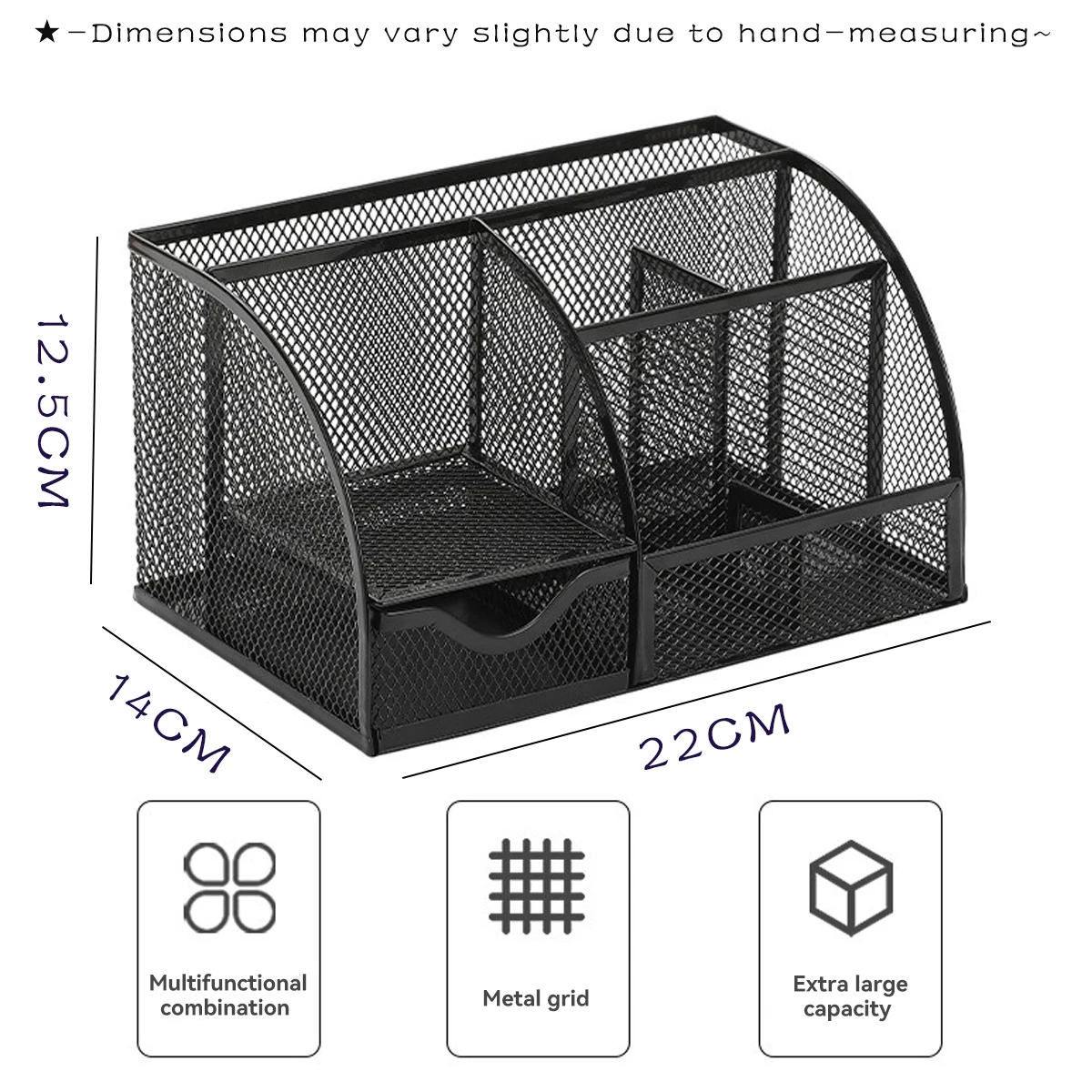 Pen Holder Multi-functional Combination Desktop Storage and Organization Metal Hollowing Process 7-grid pen holder desk organizer pen and brush holder pencil holder tool