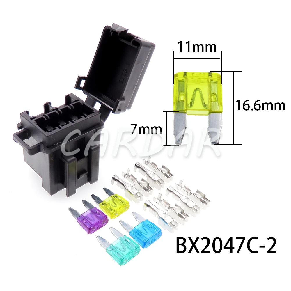 1 Set 4 Way BX2047C-1 BX2047C-2 AC Assembly Micro In-line InLine Fuse Holders Without Fuses Mini Blade Type Fuse Holder fuse holder fuse box holder