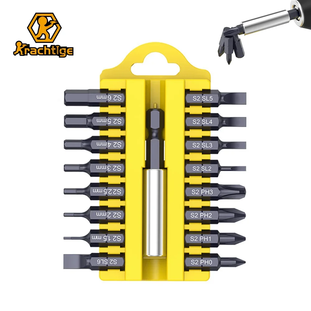 

Krachtige 17Pcs S2 Alloy Steel Magnetic Screwdriver Bits Set Torx Hex Square Phillips Slotted U-shaped Y-Type Triangle Hand Tool