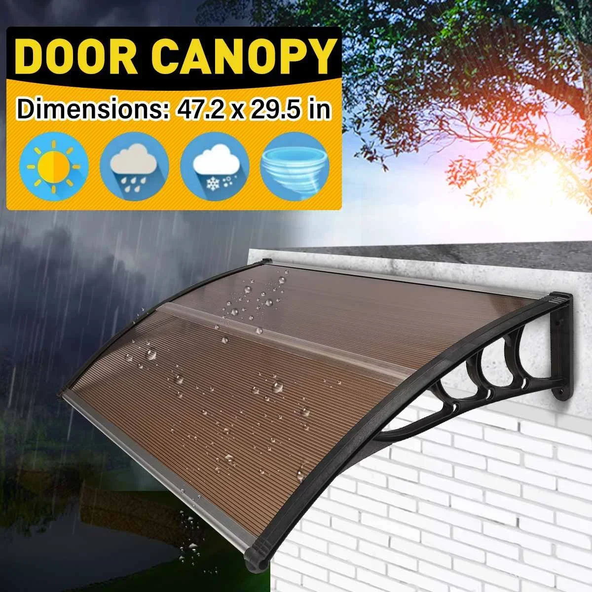 Modern Awning Window Poly Carbonate Cover Front Door Outdoor Patio Gazebos Canopy Sun Shelter Window Eaves Anti UV Rain Cover