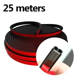 Universal B - shaped Self - adhesive Rubber Door Seal Strip for Sound Insulation and Weatherproofing (25m) (25)