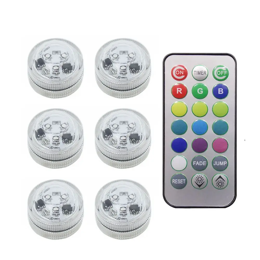 10 PCS mini lumières LED submersible avec télécommande