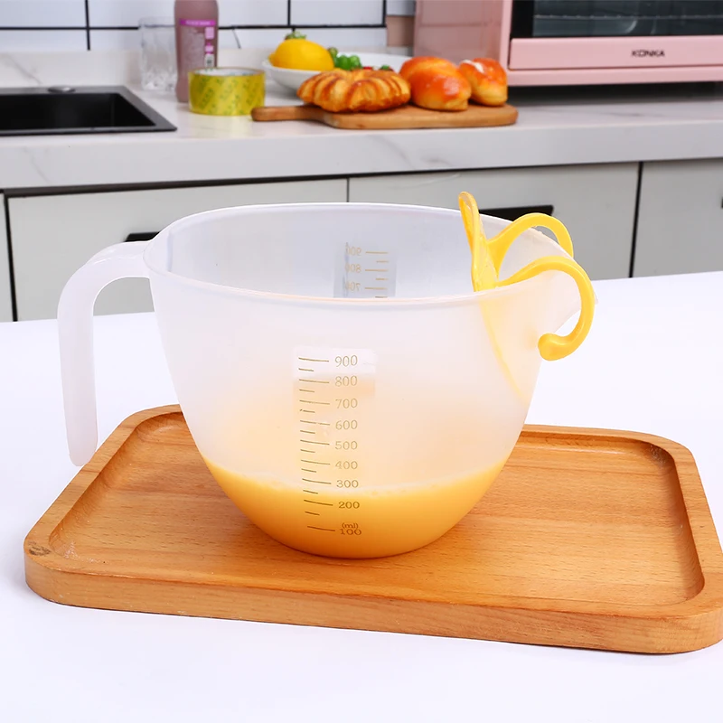 FAIS DU 투명 필터 측정 컵, 계란 구타용 스케일 라인, 주방 베이킹 도구, 스케일 설치 가능 필터
