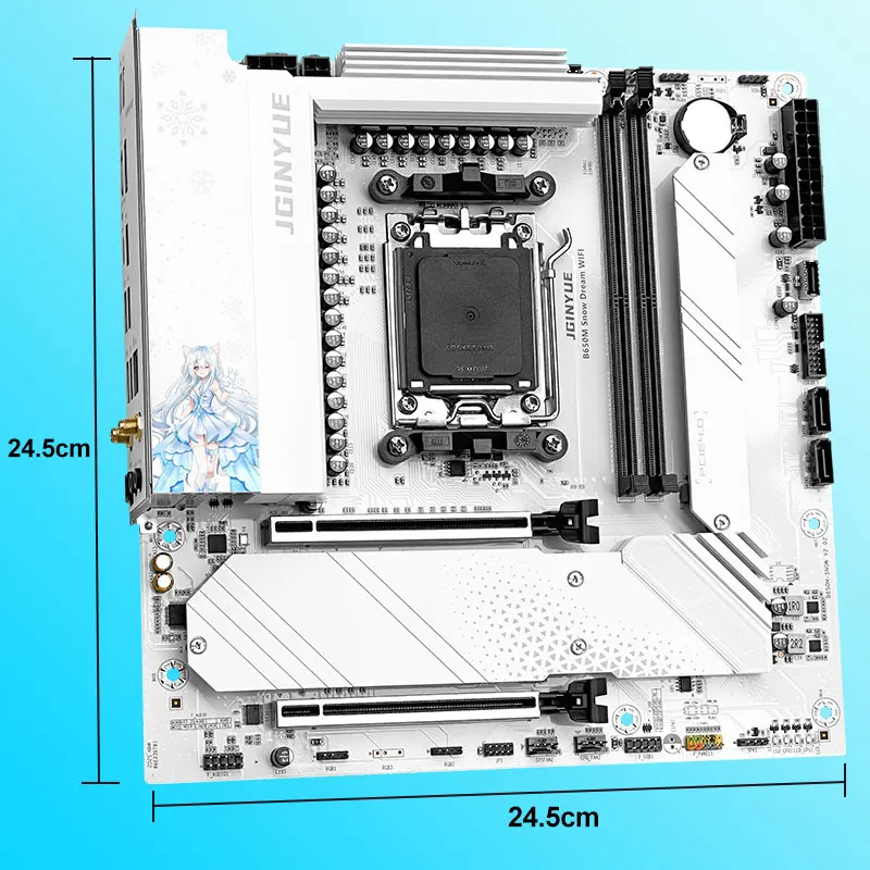 JGINYUE B650M Snow Dream WIFI 6E Motherboard DDR5 AM5 Gaming