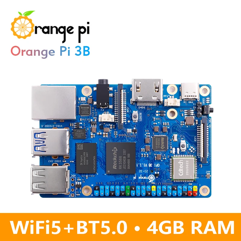 Laranja pi 3b 8gb 4gb 2gb de Ram Rockchip Rk3566 Quad-core 64-bit Wi-fi Mais Ble Gigabit Sbc Android Linux Openharmony Sistema Operacional