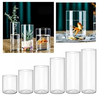 Small Glass Flower Vase Glass Cylinders Vase Florals Container, Flower Vase Delicate Decorative Vase for Offices Home 1