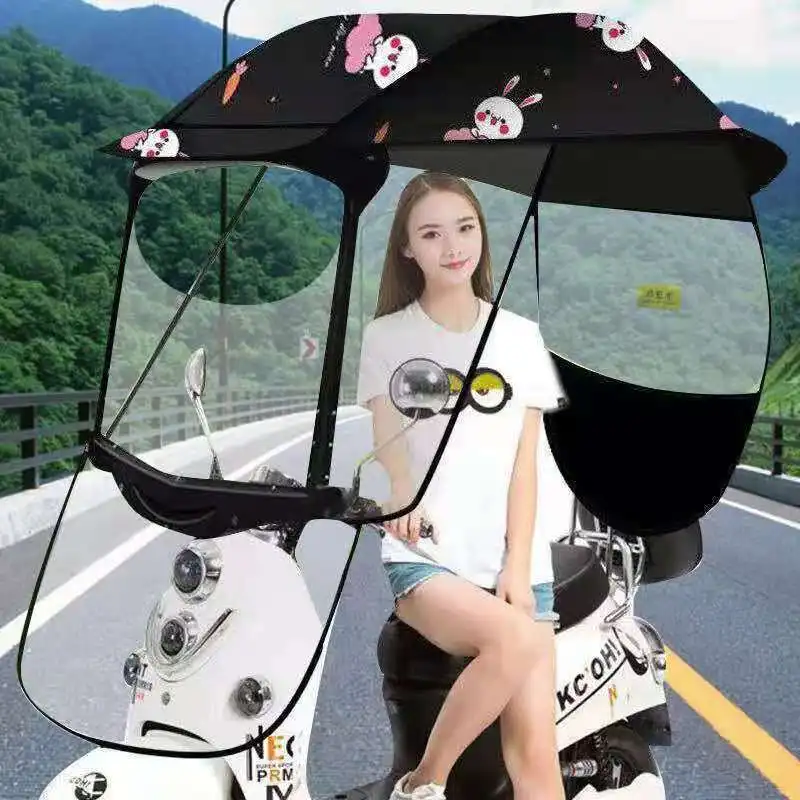Electric Motorcycle Canopy Electric Vehicle Canopy General Scooter Motor Vehicle Umbrella Rainproof Thickened Sunshade Cover