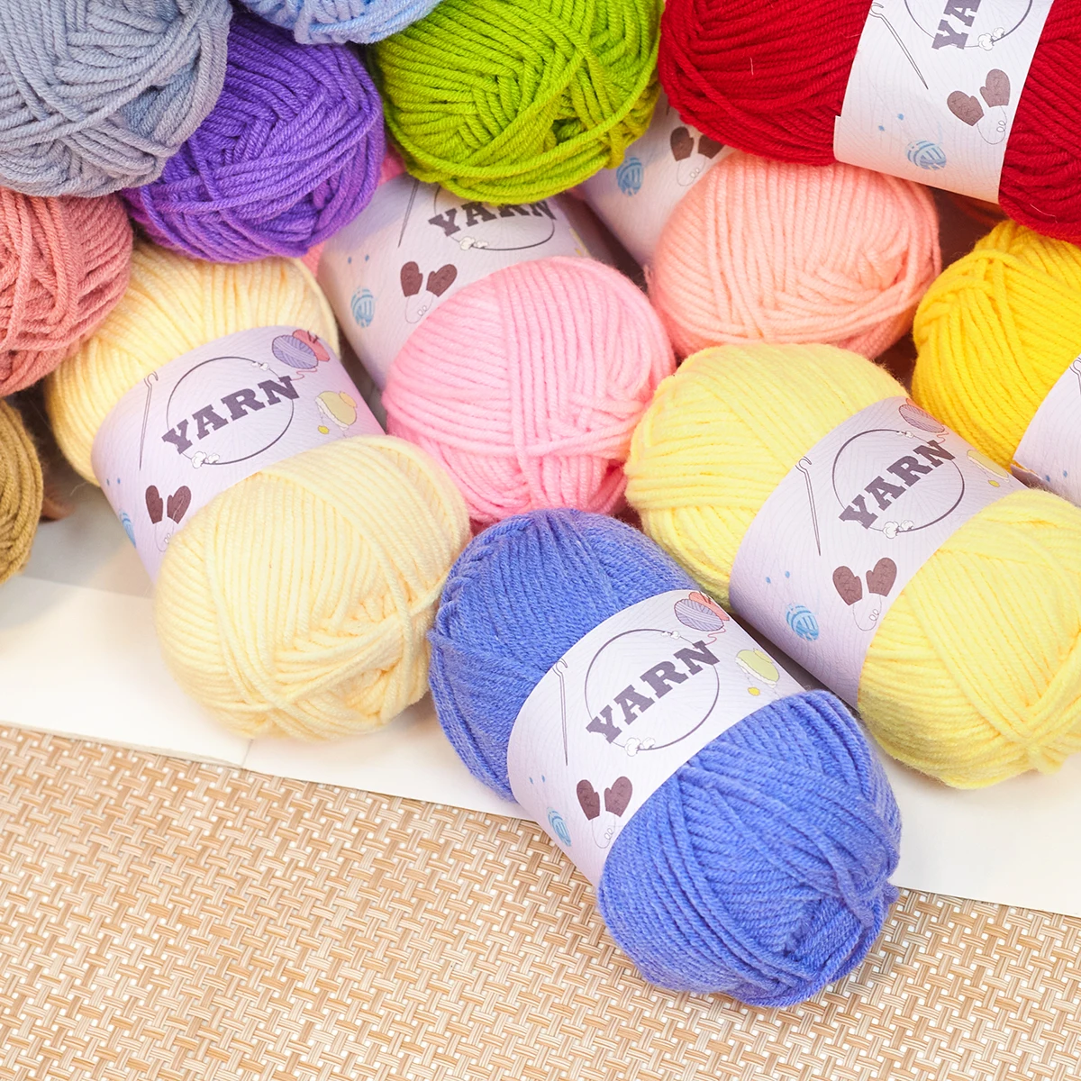 3pack 50G 5 Yarn Counts Handmade Raw Material Beginner-Friendly DIY Knitting Kit Multicolor Premium Yarn Bundle For Crochet 4