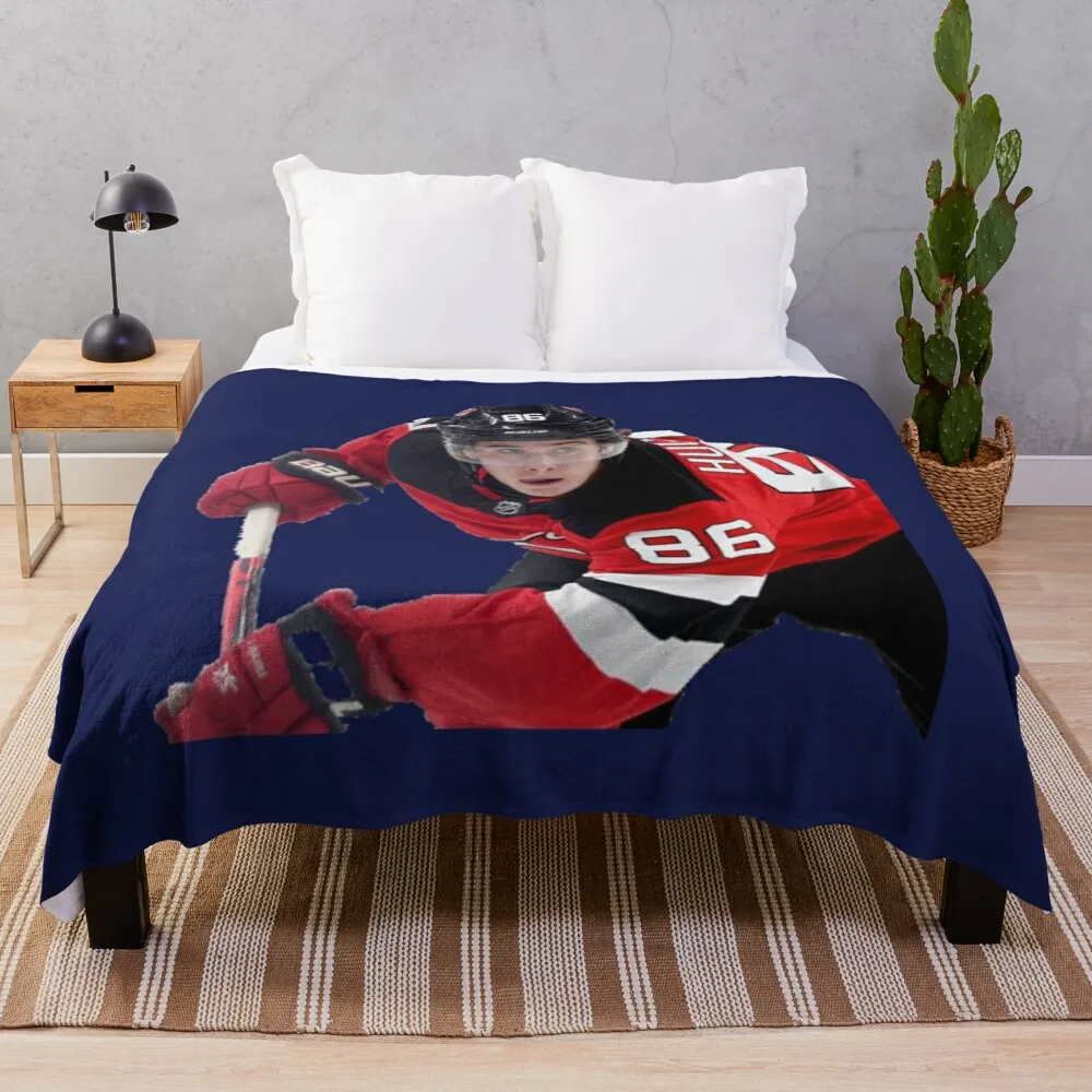 

Jack Hughes in game! Throw Blanket Shaggy wednesday Blankets