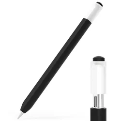 Shockproof Silicone Protective Sleeve for Touch Pen - Ergonomic Grip Cover (Black)