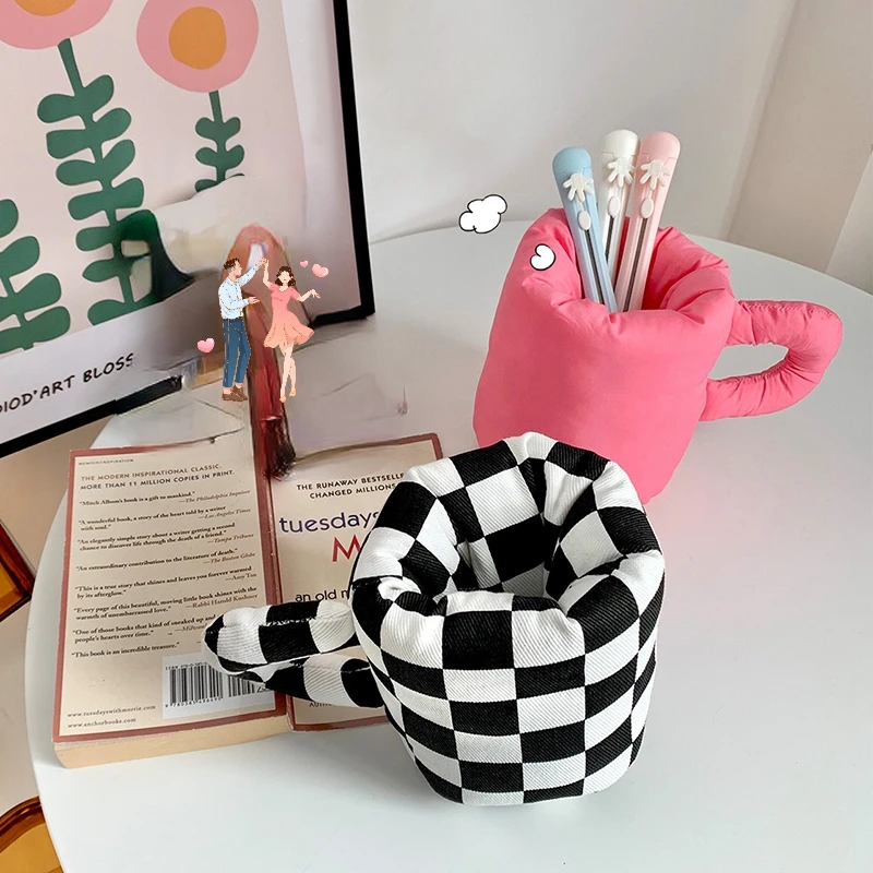 Ins Creative Pen Holder Cup Shape Brush Pot Chubby Desktop Storage