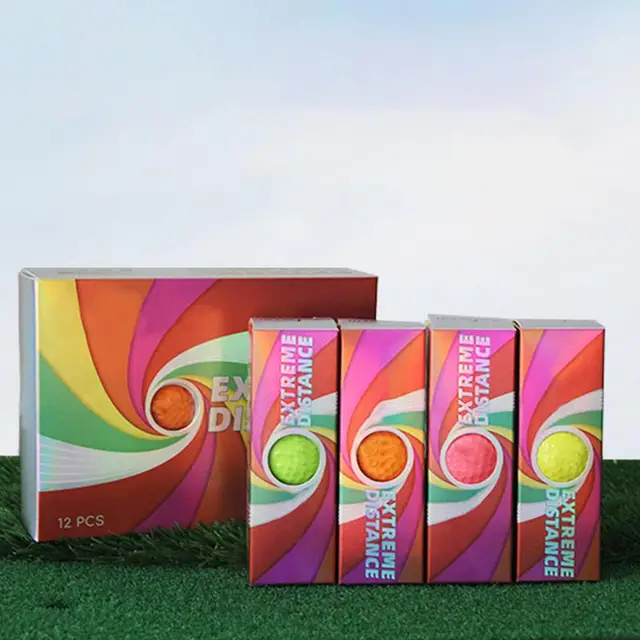 Golf Practice Balls 12X Double Deck Ball Golf Match Balls Professional Golf Balls Double Layer Golf Ball High Performance 4
