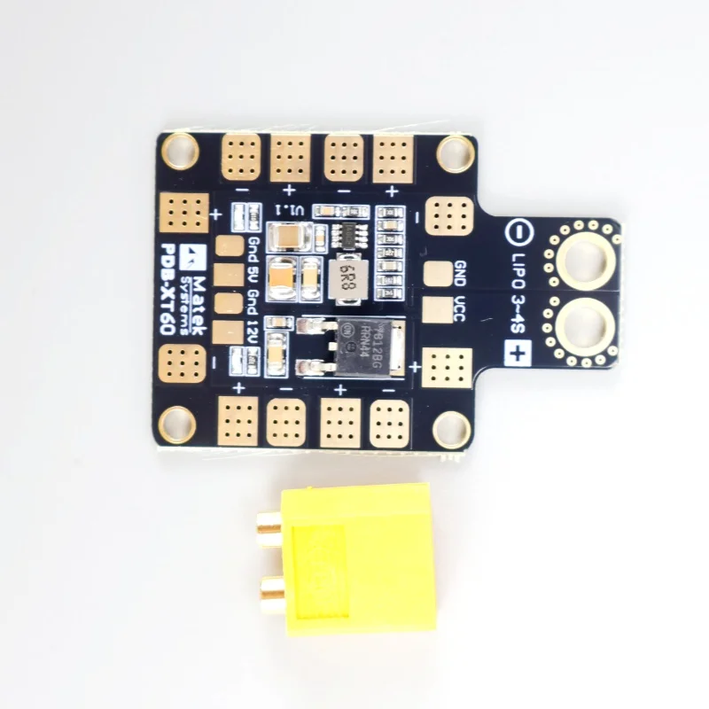 Matek Systems PDB XT60 avec BEC 5V et 12V, en cuivre 2oz, pour hélicoptère RC, quadricoptère FPV, multicoptère, drone, carte de distribution d'alimentation – Image 3