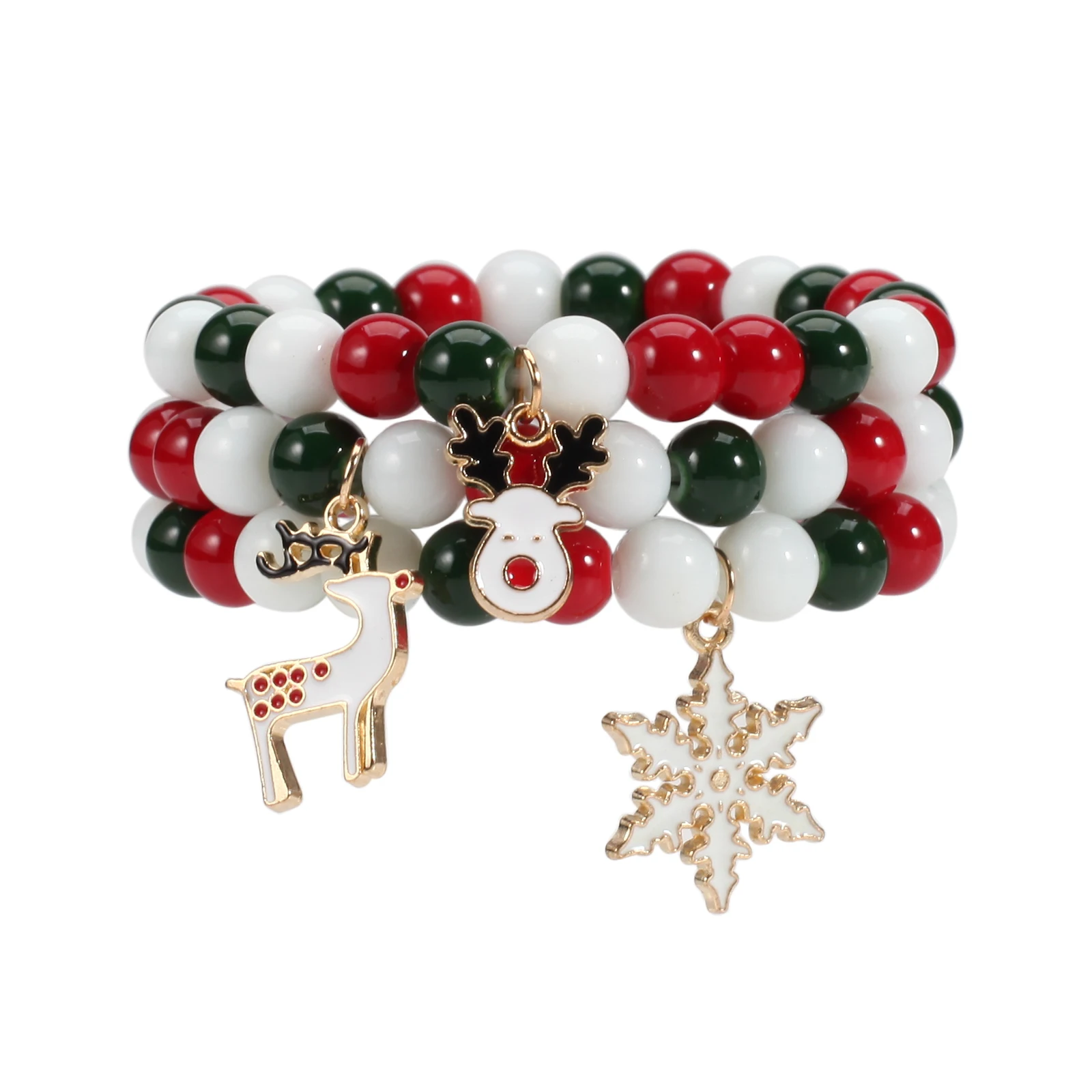 32 Braccialetti Natalizi Con Perline – Fiocchi Di Neve, Stivali, Campane – Regali Fai Da Te Per Festività