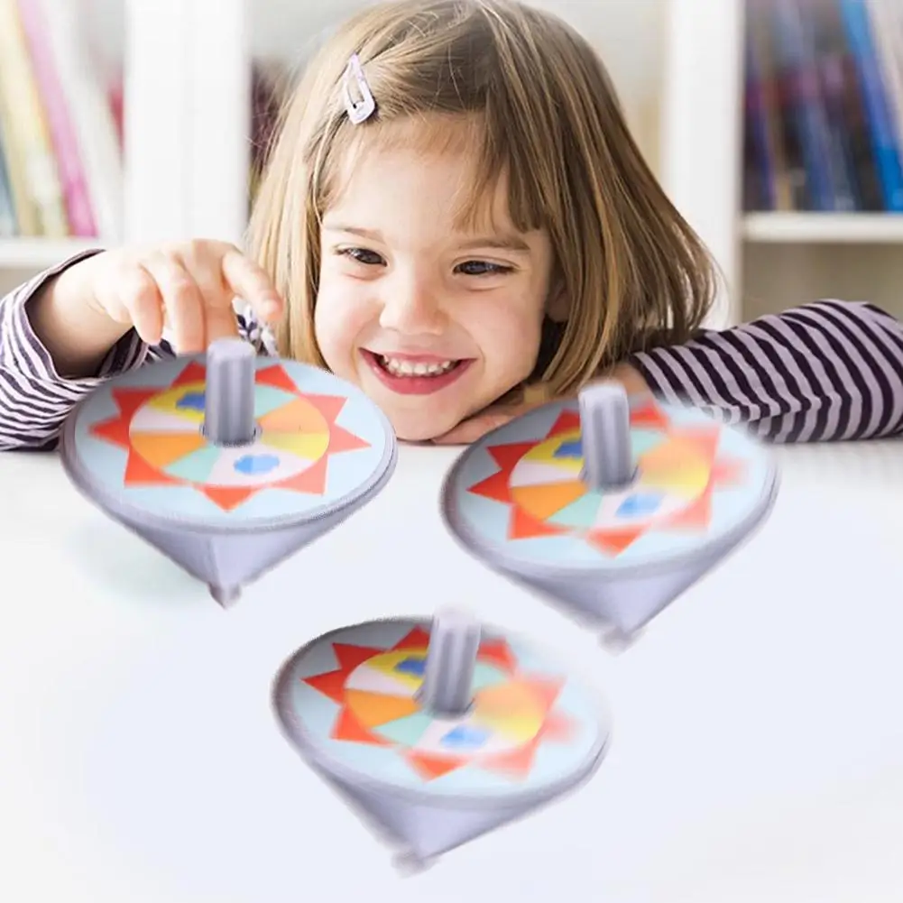 Korean Traditional Gyroscope Toy PLA 6.5cm Top With Rope For Kids Adults Focus Stress Relief Family Game Gift Set