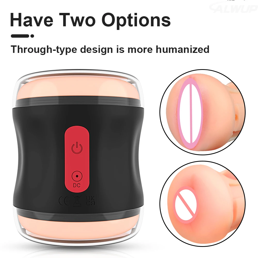 Automatic Male Masturbator Vibrating Masturbation Cup Men Open-ended Pocket Pussy Silicone Vagina Anal Simulation Adult Goods