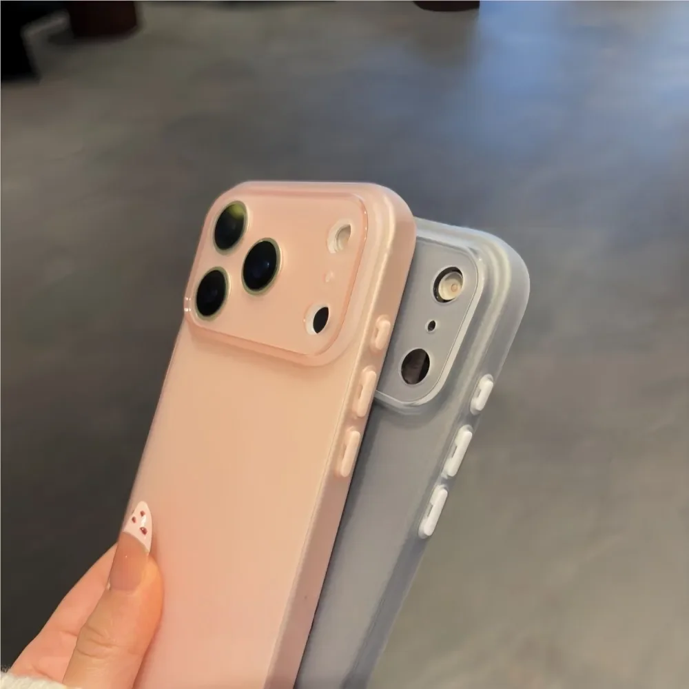 Slim Matte Clear Shockproof TPU Phone Case - Translucent Soft Back Cover