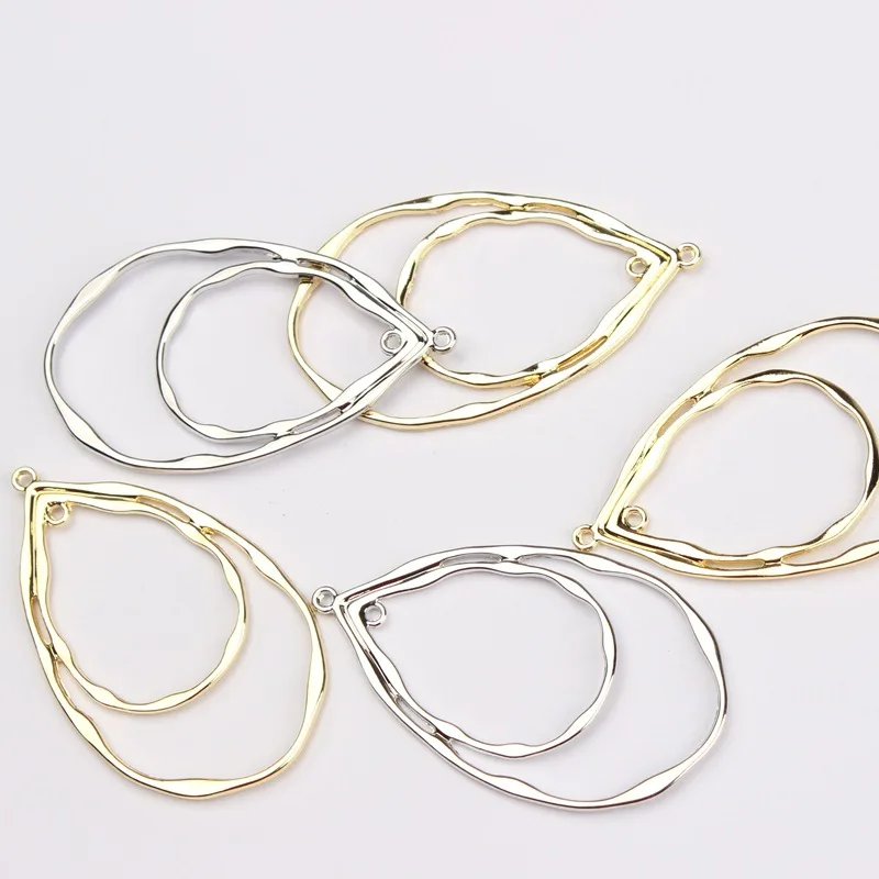 DIY Jewelry Making Supplies Geometric Zinc Alloy Charms with Hollow Design - 2