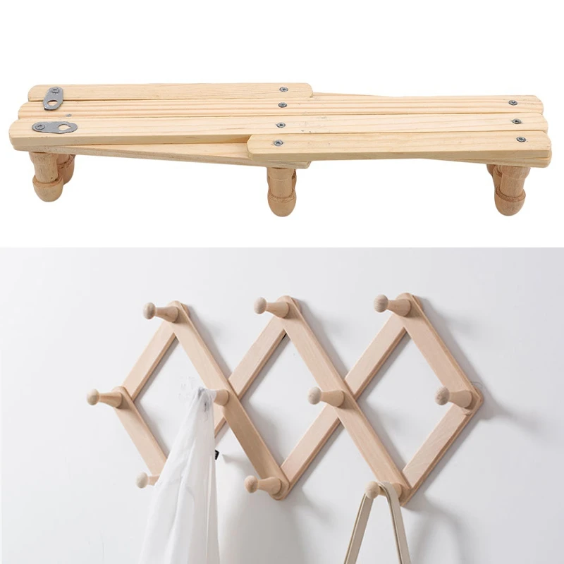 Adjustable Wooden Expanding Clothes Hanger Expandable Coat Rack Holder