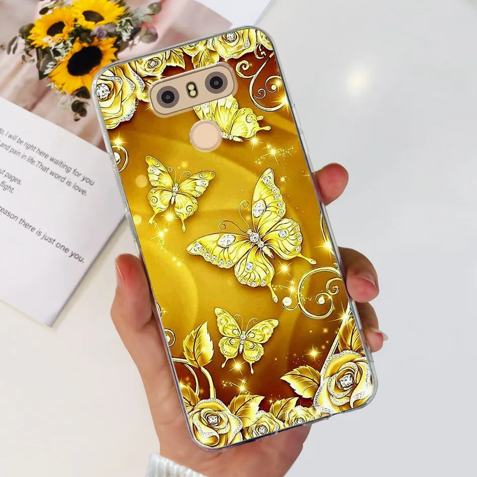 For LG G6 Plus Case LGM-G600K Phone Cases Popular Flower Soft Silicone Clear Protective Shell For LG G6 G 6 LG6 LGG6+ Back Cover 6