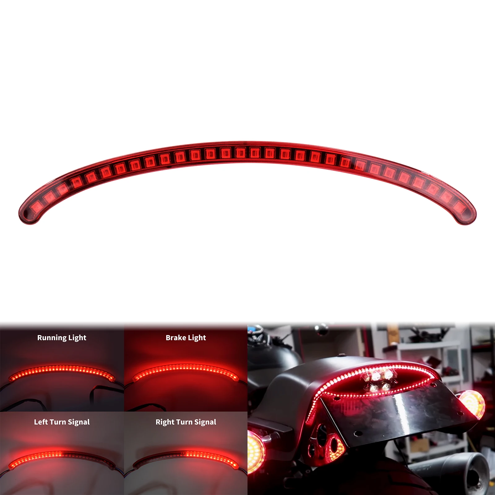 Motorcycle Light Motorcycle Led Lights Motorcycle Turn Signal Lights Motorcycle Turn Signal Motorcycle Rear Tail Light LED Fender Turn Signal Brake Taillight ABS For Harley Softail Fat Bob FXFBS 114 FXFB 107-Up Red