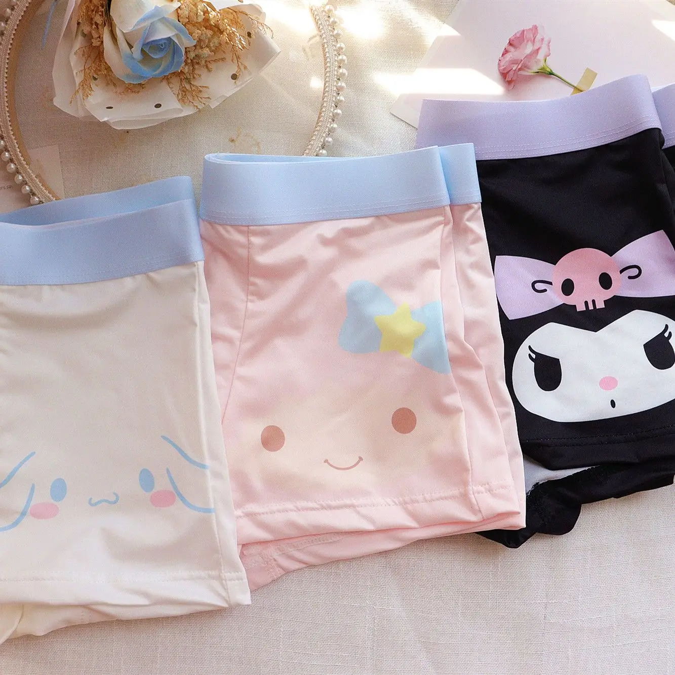 

Kawaii Sanrioed Kuromi Man Cartoon Underwear Cotton Antibacterial Shorts Man Briefs Breathable Underpants Holiday Gift for Men