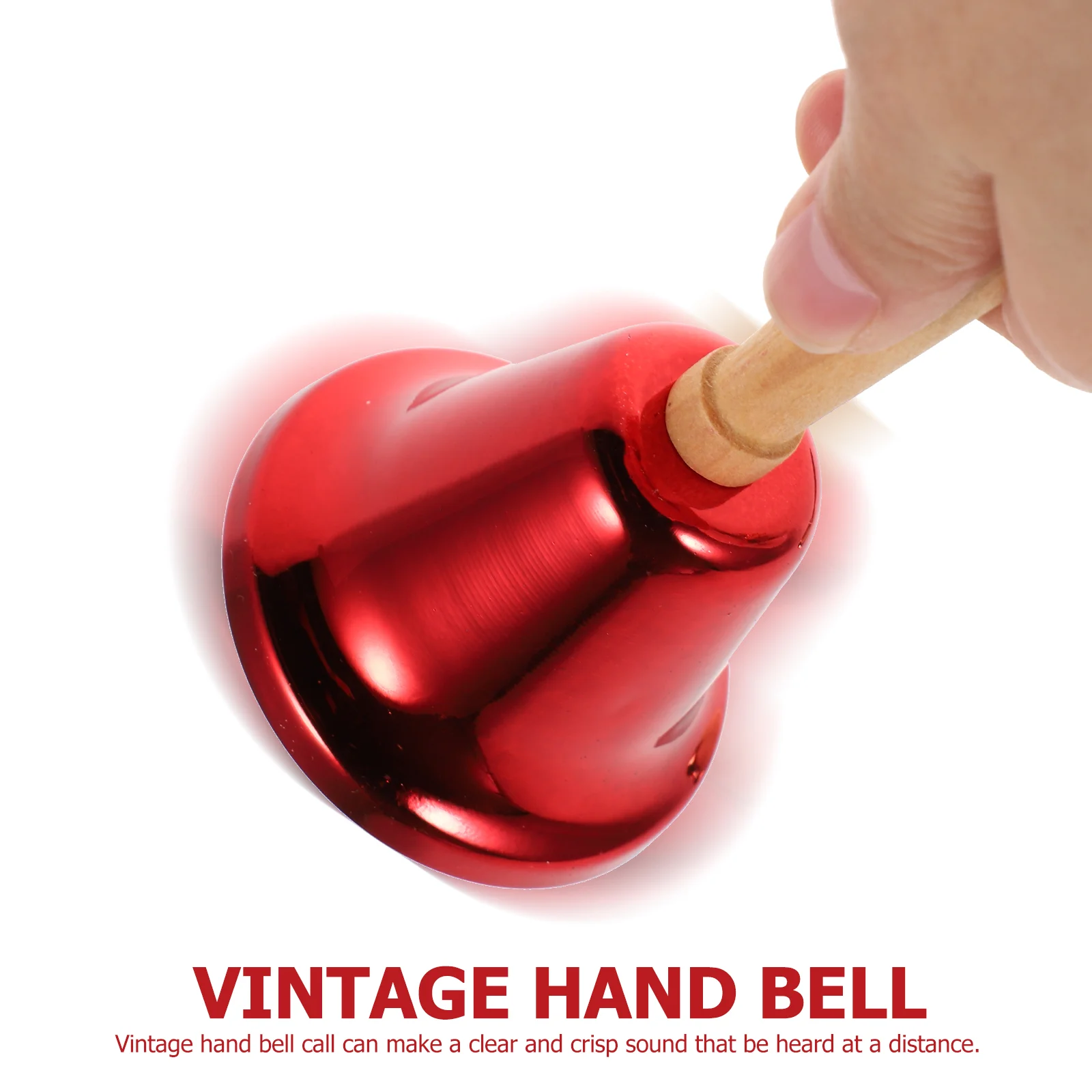 4 Pcs Christmas Rattle Vintage Decor Bar Bell Metal Hand Call Decoration Handheld Bells Wood Festival