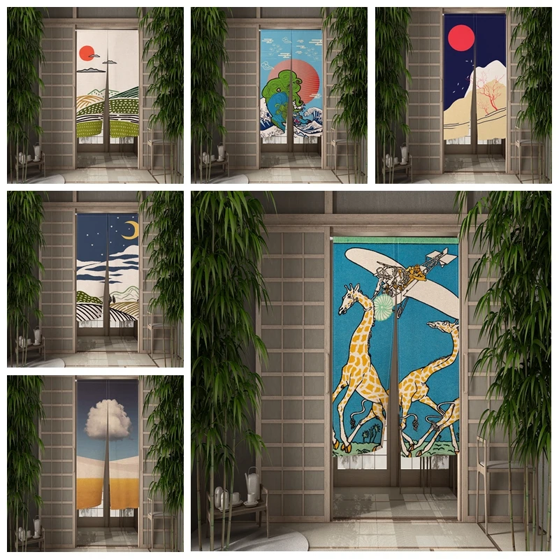 Japanese Anime Painting Door Curtain Kitchen Door Curtain Cartoon