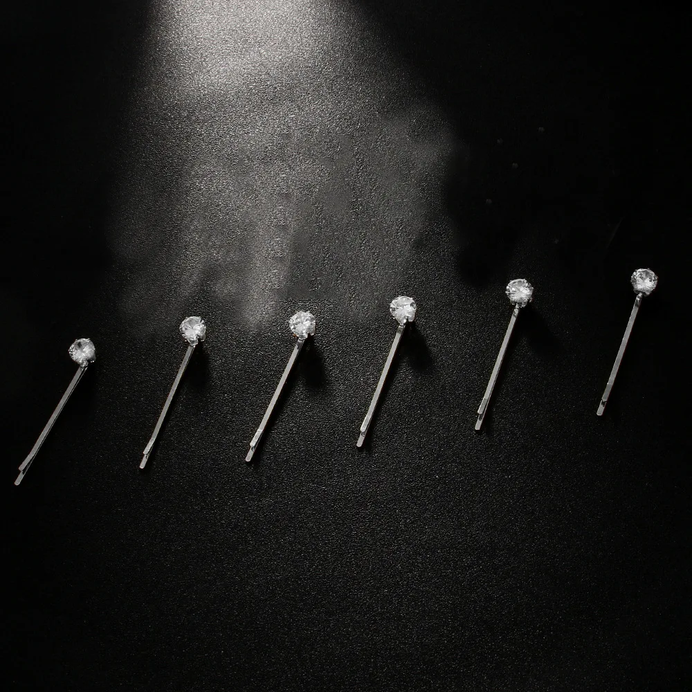 Bridal Wedding Hair Accessories Zircon U-shaped Pin Metal Barrette Clip Hairpins Headpiece Party Jewelry Hairstyle Design Tools