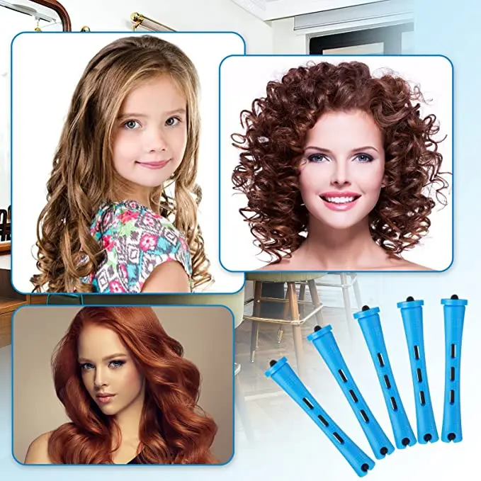 Description Picture 4 of itemPack of 60 Woman Long Short Hair Curler Rods Nonslip Rollers Portable Salon Travel Barber Hairdressing Curling Tool