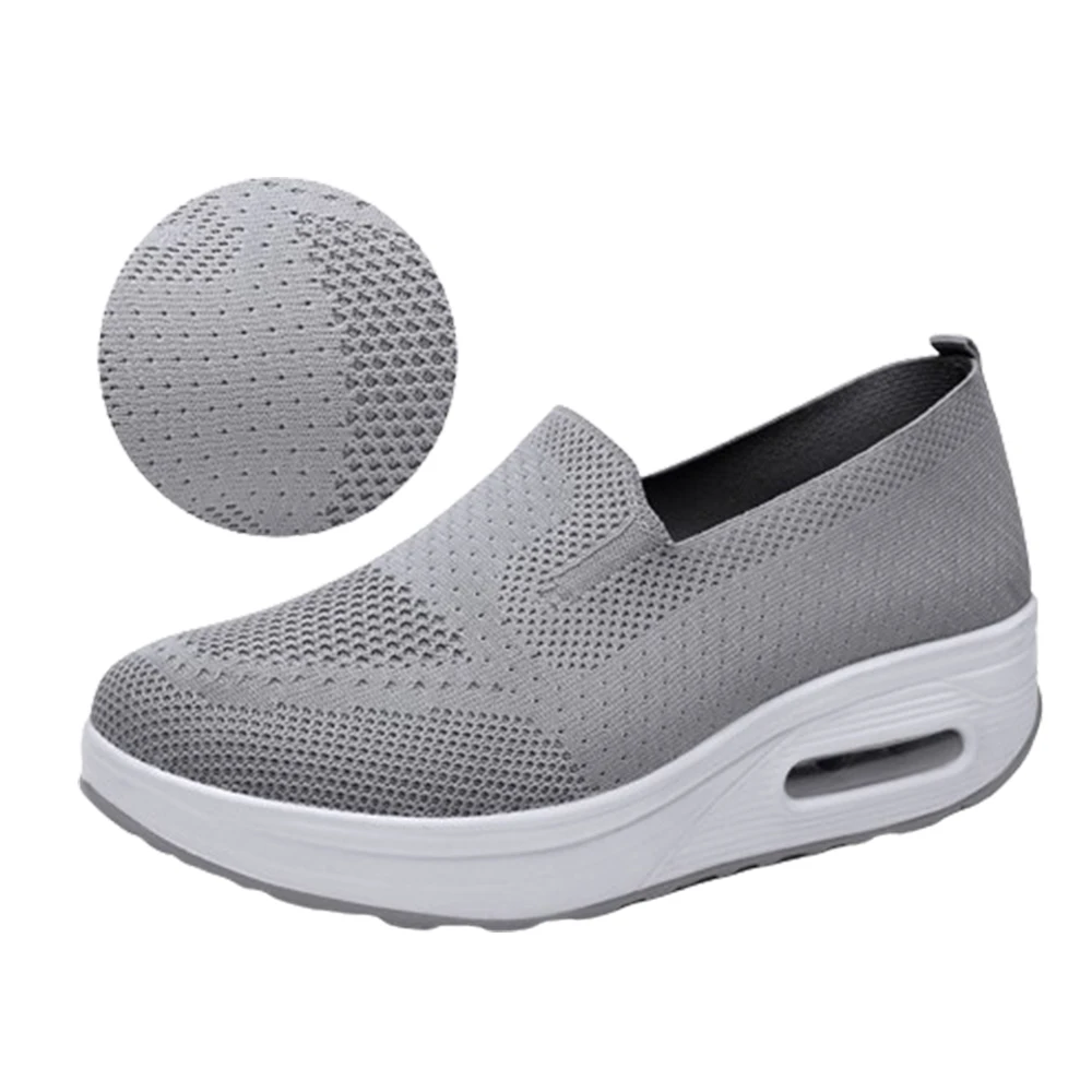 Summer Women Slip-On Vulcanized Sneakers Fashion Platform Solid Color Mesh Sport Shoes Ladies Casual Breathable Walking Sneakers