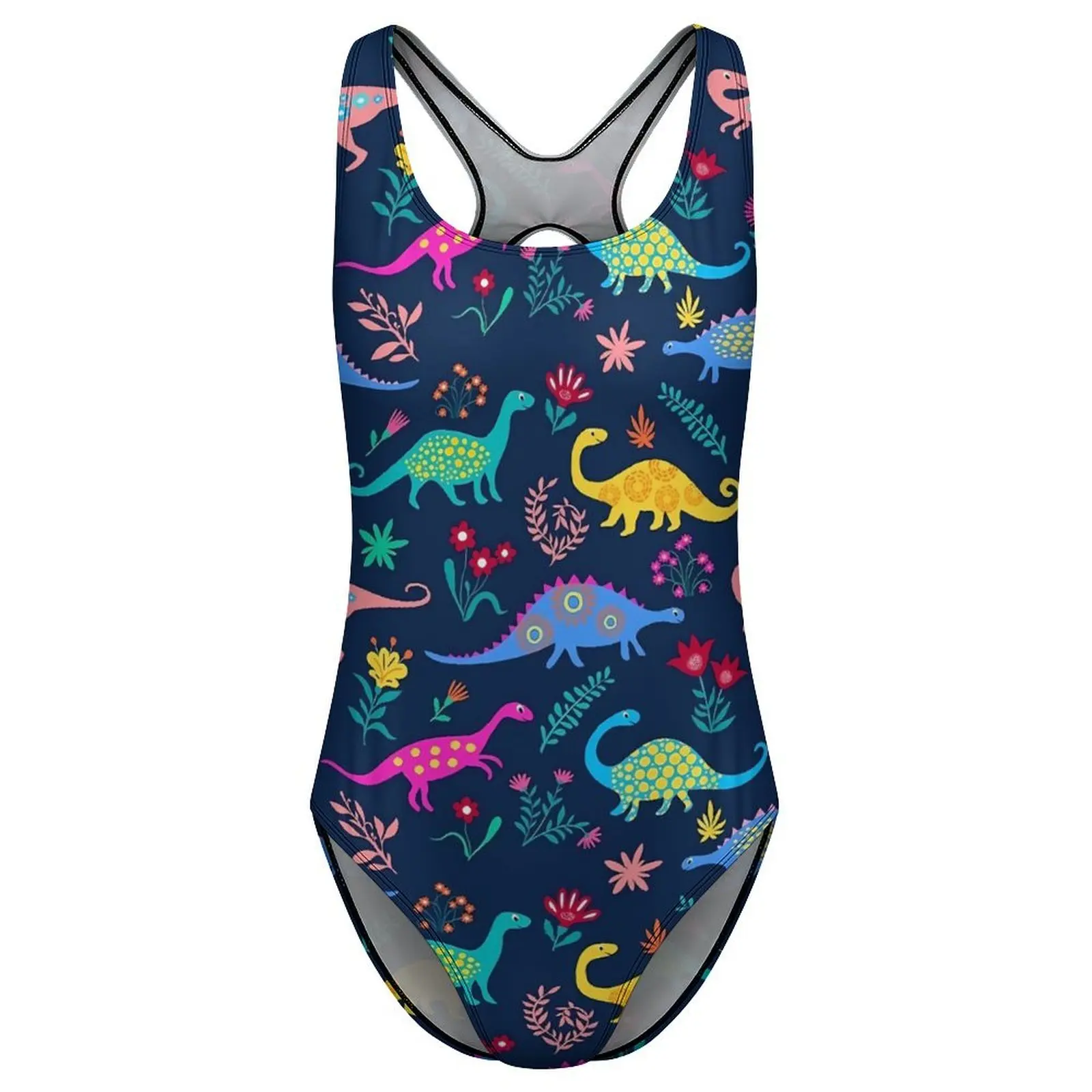 Cute Dinosaur Print Swimsuit Colorful Animal Push Up Swimwear One Piece Holiday Rave Bathing Suits Swimsuits Sexy Beach Wear