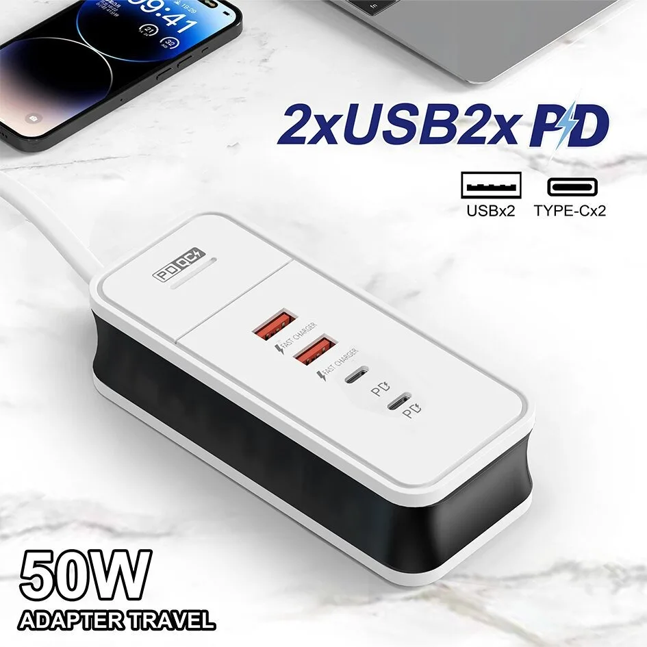 4 Port USB Charger QC 3.0 3.1A Travel Charger Fast Charging Wall Charger For iPhone 15 Xiaomi Samsung Phone Travel Power Adapter BEST SELLERS