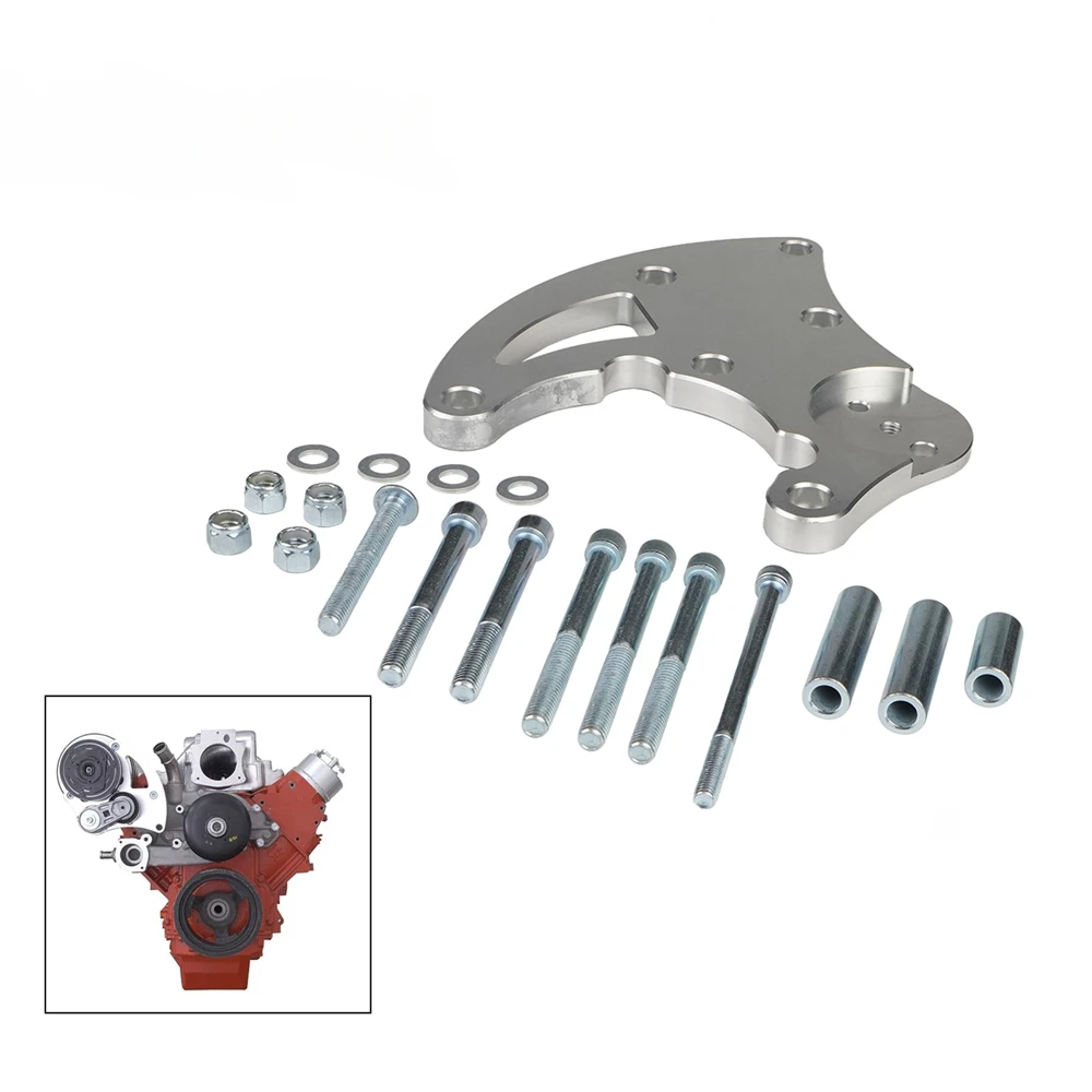 

Комплект кронштейнов компрессора переменного тока для двигателей Chevy LS LS1 LS2 LS3 LS6, расстояние между грузовиками GM R4 88-95, грузовик SUV Vortec 99-13, заготовка, алюминий