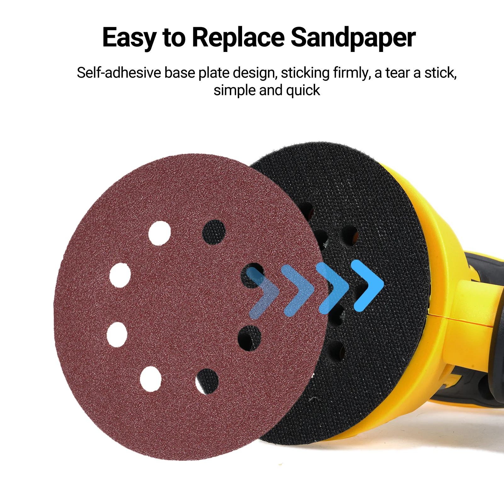 5Inch 300W Random Orbital Sander 12000RPM 6Variable Speed Sander Machine High Performance Dust Collection System for Woodworking 4