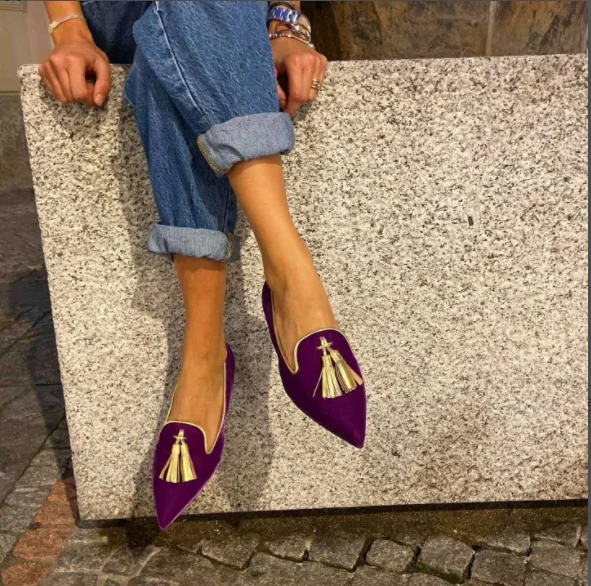 Women Loafers Shoes Casual Flat Heels Boat Shoes Fashion Tassel Slip On Women's Shoes