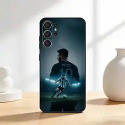Black Soft Silicone Phone Case Featuring Football Star Lionel Messi - Samsung S25Plus (Z8)