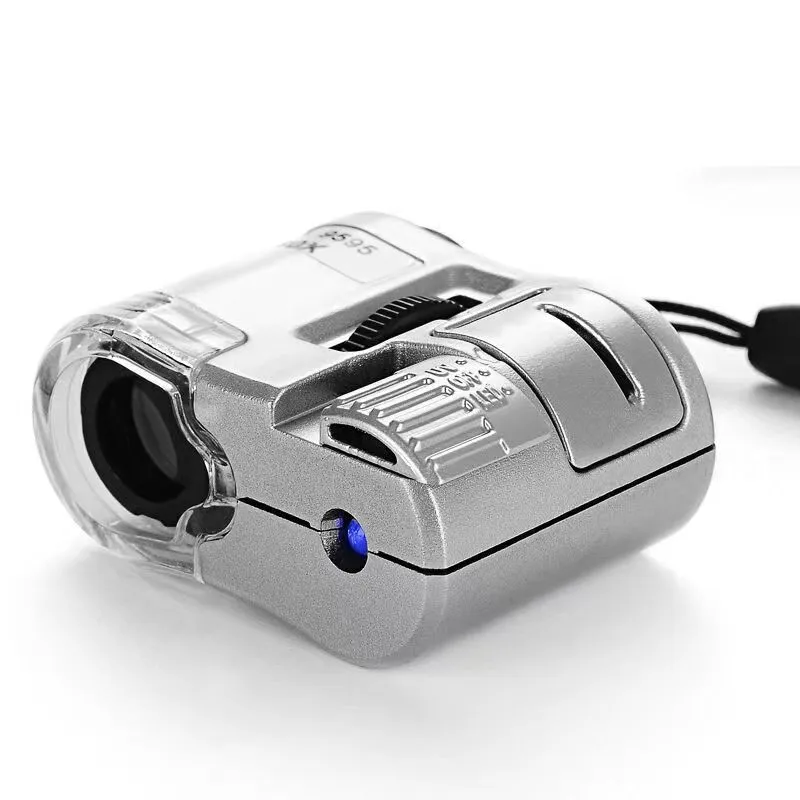 60X Handheld Magnifying Glass Mini Pocket Microscope Loupe Currency Detector Jeweler Magnifier With LED Light magnifying glass jewelry magnifier jewelry magnifying glass