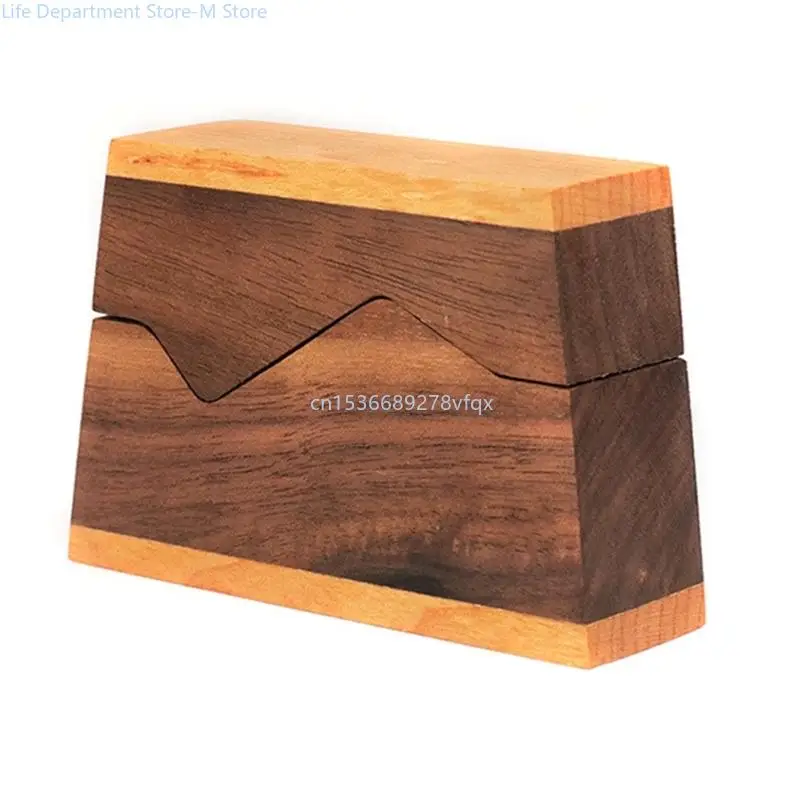 

Wedding Ring Box Holder Walnut-Wood Jewelry Display Organizers for Anniversary