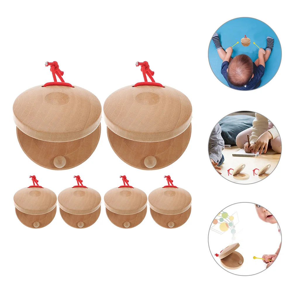 

6pcs Wooden Castanets Finger Castanets Beginners Castanets Percussion Instruments