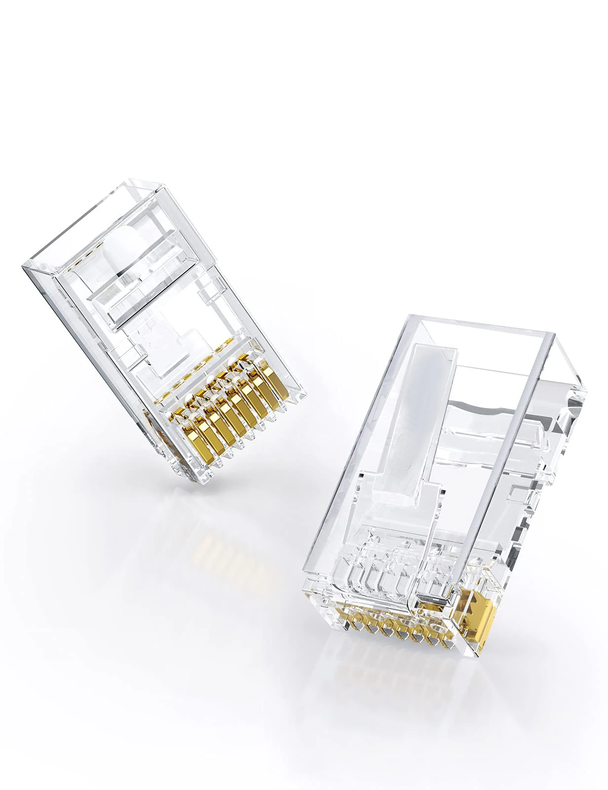

Gold Plated Network Modular Plug Crimper RJ45 Ethernet Cable Head Connector Panel CAT6 LAN Internet Cafes Computers Routers