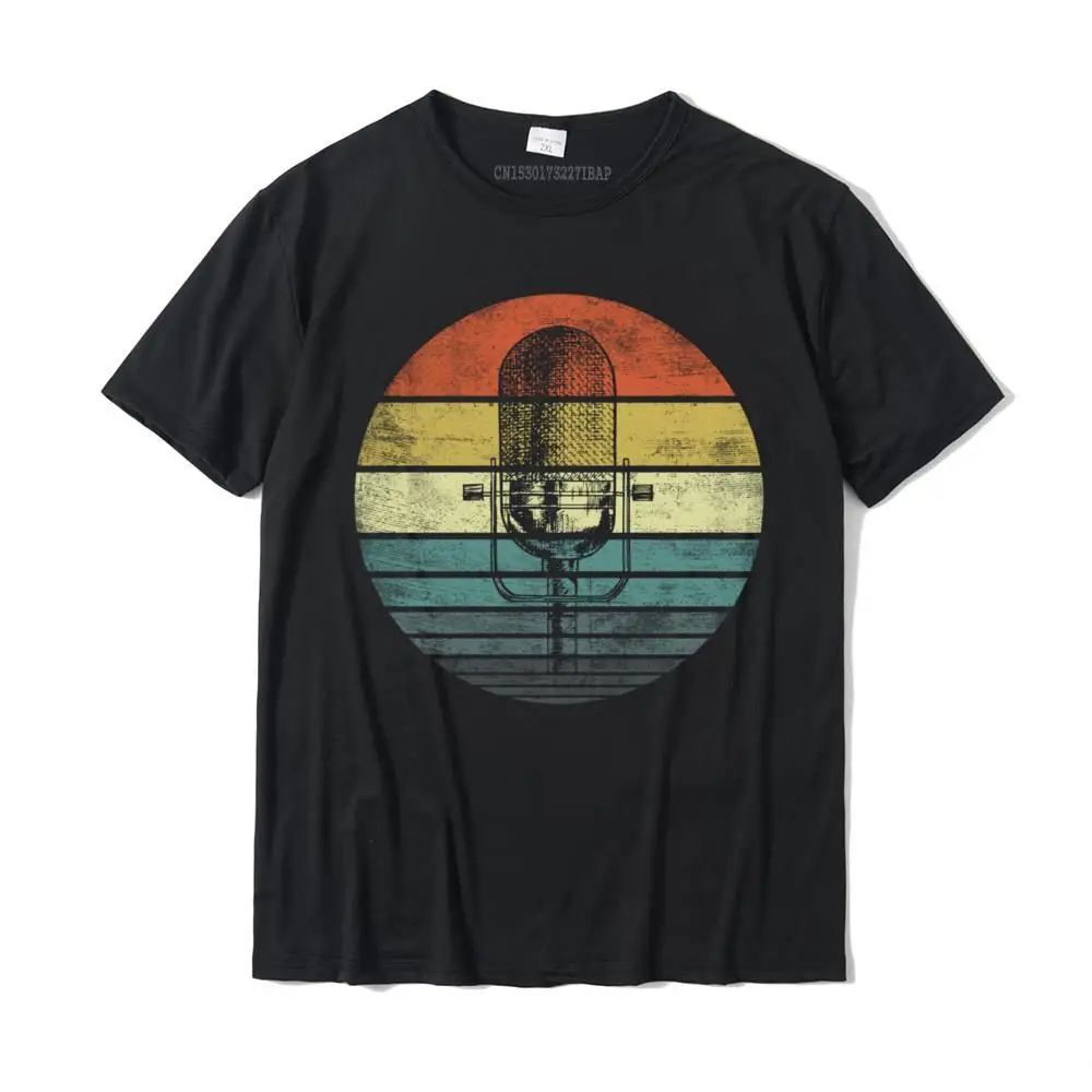 

Singer Vocalist Musician Gift Funny Retro Microphone Singing Aesthetic Faddish Funny T Shirts Cotton Tops Shirt For Men Casual
