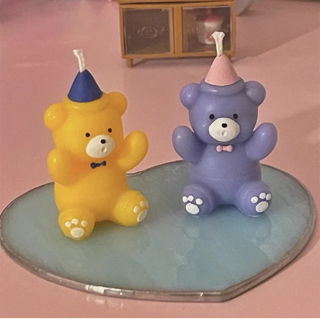 Cute Bear Mold Lazy Bear Shape 3D Silicone Mold Candle Mold for