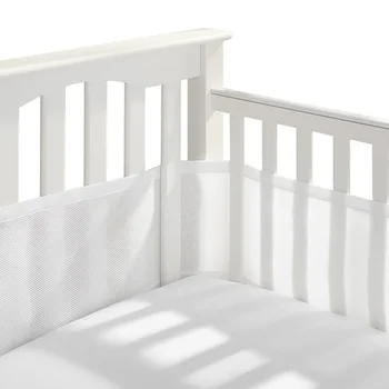 2Pcs/Set  Baby Breathable Mesh Crib Girth Comfortable For 4 Panel Crib Bed Circumference Around Protector Baby Mesh Crib Bumper 1